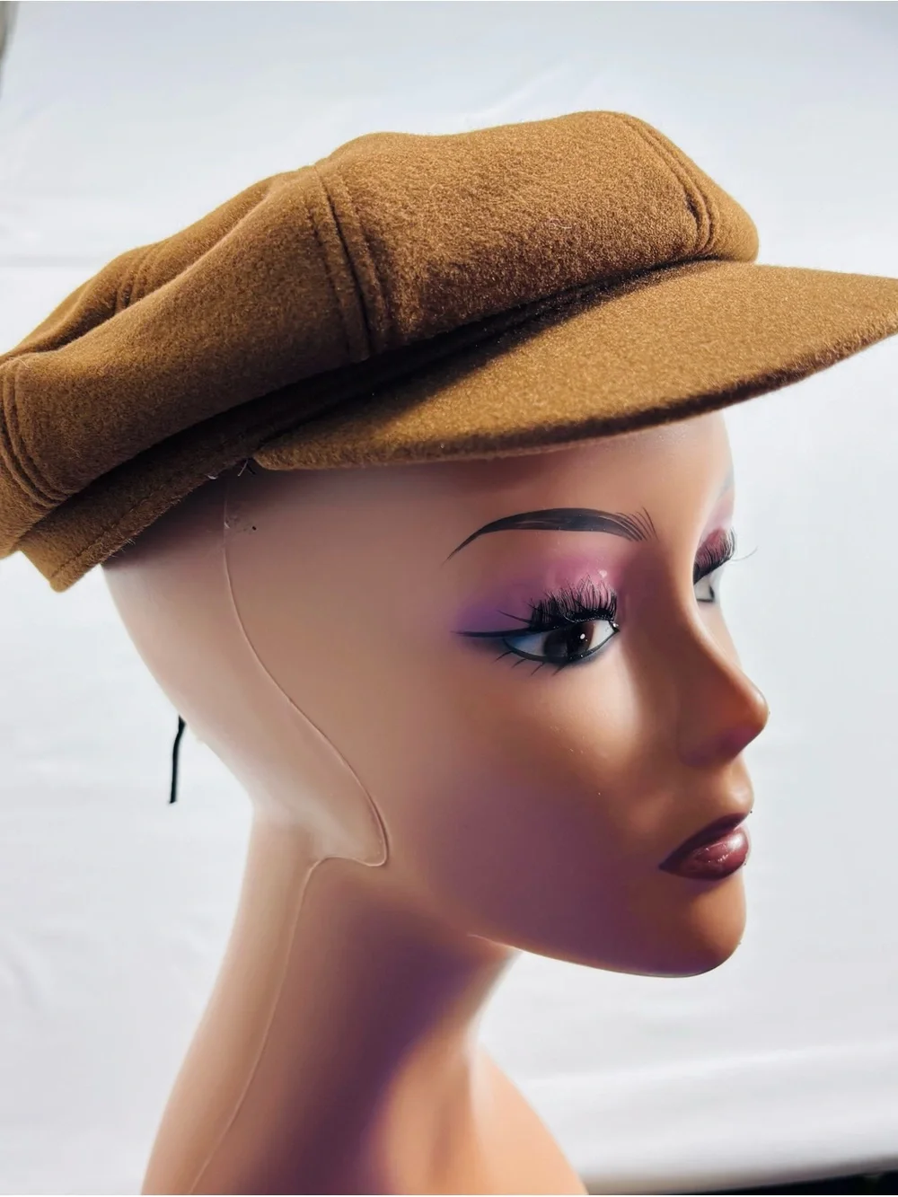 Womens Brown Wool Newsboy Cap H034